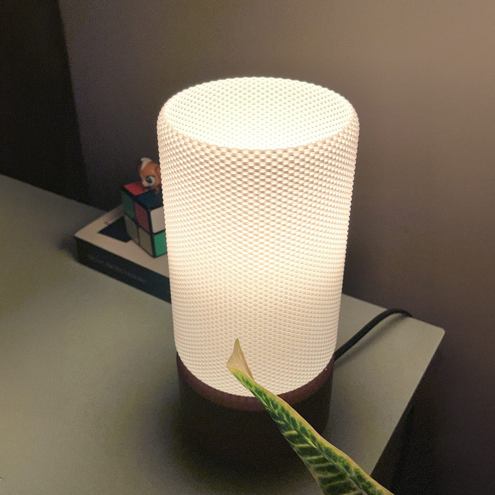 Zen Silindir — dokulu, 3D baskı, akıllı RGB LED masa lambası (E27 duy)